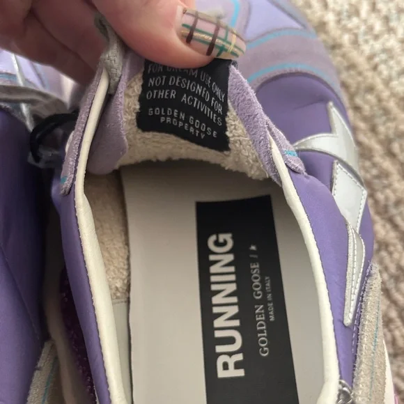 Golden Goose Lavender and Silver Sneakers - Picture 7 of 12